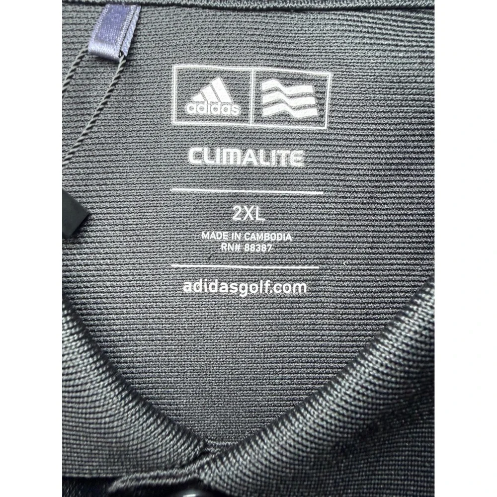 Adidas Climalite Golf Polo Shirts Mens 2XL Black Blue Short Sleeve NWT